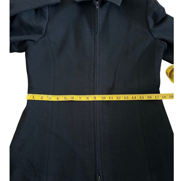 Oscar By Oscar De La Renta Black Wool Zipper Coat/ Jacket - Picture 11 of 11